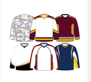 专业团队定制标志成人冰球运动衬衫聚酯滑车斜纹升华曲棍球制服 - Product Image 2