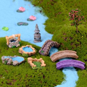 Mini Resin Bridge Pond Figurine <b>Miniatures</b> Landscape Decorations Small Lighthouse Charm Desktop Ornaments DIY Accessories - Product Image 3