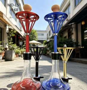 Modern Glass <b>Hookah</b> Aluminum Stem Tobacco <b>Pipe</b> Accessory Calabash Replacement for Water <b>Pipe</b> - Product Image 4