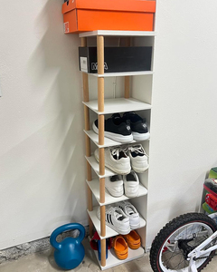 8 Tầng Dọc giày hẹp giá tổ chức phong cách tre gỗ rắn tiết kiệm không gian lưu trữ giày đứng/kệ/tháp miễn phí - Product Image 3