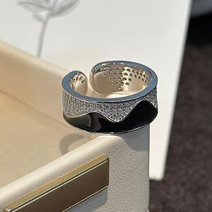 Anillo de Plata de Ley S925 con Diseño de Nicho, Baño de Oro de 18K, Elegancia Francesa Simple, Estilo Medieval Vintage, Abierto, con Incrustaciones de Circonita - Product Image 5