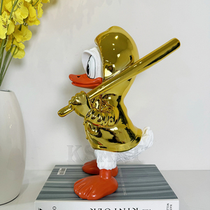 Grandi parchi personalizzati di sculture di anatra statua di Donald anatra in resina decorazioni animali per artigianato domestico anatra da Baseball - Product Image 6