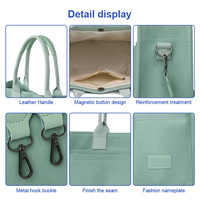 Sac multi-poches en coton à bandoulière grande capacité personnalisé à la mode Sympathie Sac pour femmes Sac fourre-tout en toile avec poignée en PU