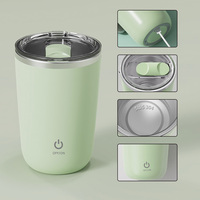 Tasse de voyage magnétique en acier inoxydable rechargeable par USB de 350ml agitation magnétique automatique pour café thé lait-pour une utilisation en voiture