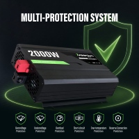 Convertisseur à onde sinusoïdale pure 2000W, crête 4000W, 12V 24V vers 110V 220V AC, avec démarrage progressif, pour applications solaires, maison, camping-car, marine, camion
