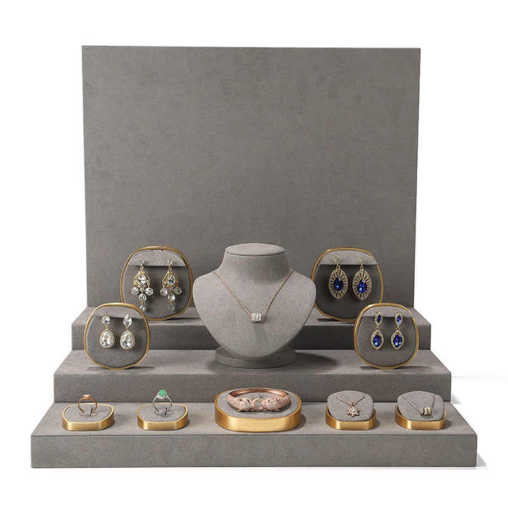 High End Jewelry Display Rack Super Fiber Metal Necklace Bracelet Ring ...