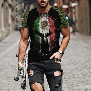 Persionalize Mexico 3D All Over Printed Men Tshirt Low MOQ Short Sleeve Summer Tops for Teen Boys Breathable Men's Shirt Tees