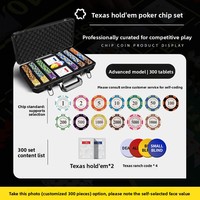 Ensemble de jetons de poker WPT Texas Crown Clay Box, boîte en aluminium, nappe résistante à l'usure, imperméable, qualité professionnelle de casino, comprend