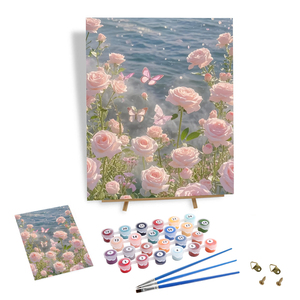 Kit <span class=keywords><strong>de</strong></span> <span class=keywords><strong>peinture</strong></span> par numéros personnalisable 40*50cm, <span class=keywords><strong>bouquet</strong></span> <span class=keywords><strong>rose</strong></span> au bord <span class=keywords><strong>de</strong></span> la mer, thème floral, <span class=keywords><strong>peinture</strong></span> par numéros pour adultes et décoration intérieure - Product Image 1