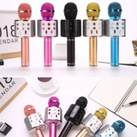 Microphone de karaoké sans fil omnidirectionnel de haute qualité 858 avec lumières LED RGB, suppression du bruit, portable pour la maison, les fêtes et le KTV