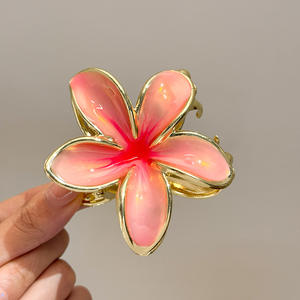 مشابك شعر معدنية أنيقة على شكل زهرة من YJL، تصميم عصري وجذاب، مناسبة للعطلات والصيف، 8 سم، مشابك شعر للفتيات - Product Image 6