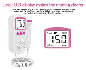 Monitor de Frequência Cardíaca <span class=keywords><strong>Fetal</strong></span> 510k para Gestantes, Doppler <span class=keywords><strong>Fetal</strong></span> Recarregável, Monitor de Batimentos Cardíacos do Bebê - Product Image 2