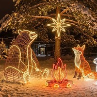 Décoration de lanternes de parc d'attractions sur mesure pour Noël, utilisation intérieure/extérieure, spectacle de lumière pour parc à thème
