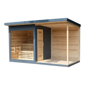 Sauna extérieur en bois massif, chauffage électrique, matériaux naturels, sauna à vapeur - Product Image 2