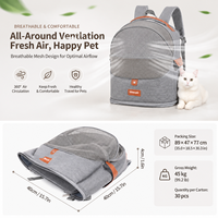 Sac à dos de transport léger pour petits chiens et chats, respirant, pour la marche, la randonnée et les activités de plein air