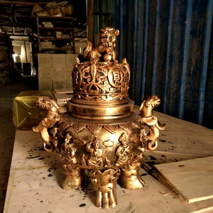 Statue en fibre de verre bronze brillant imperméable et écologique à prix d'usine, très vendue pour l'intérieur - Product Image 1
