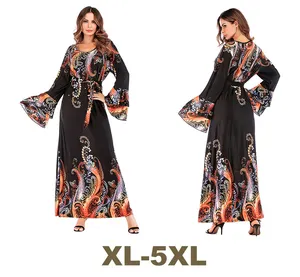 ढीला आस्तीन प्लस आकार मैक्सी कफ्तान कपड़े 4xl 3xl 2xl एक्स्ट्रा लार्ज दुबई मुस्लिम महिला abaya oversized कपड़े
