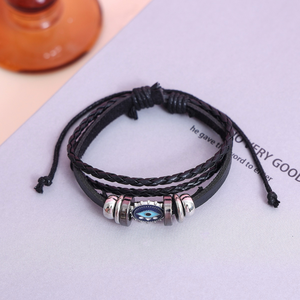 Wholesale Vintage <b>Leather</b> <b>Bracelet</b> Multi Layer Braided Beaded Cowhide Jewelry <b>Bracelet</b> for Men Women - Product Image 4