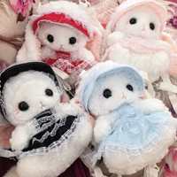 Sac à bandoulière en peluche Lapin Lolita mignon 27 cm, style robe à volants, doux et moelleux, porte-monnaie pour enfants, cadeau et vente en gros