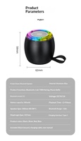 Nouvelle enceinte Bluetooth mini avec fente pour carte TF, éclairage coloré, port USB, enceinte sans fil compatible, boîte à son portable avec TWS