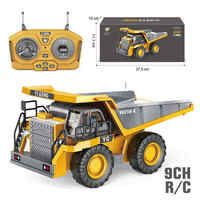 ITTL 2.4Ghz 9 canaux RC camion à benne basculante modèle ingénieur Construction véhicule télécommande voiture alliage RC camion à benne basculante jouets pour enfants