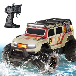 Voiture de police télécommandée à quatre roues motrices transfrontalières jouet Land Rover grand pied amphibie tout-terrain escalade plage voitures RC - Product Image 3
