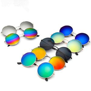 Gafas de Sol Redondas de Moda Vintage para Hombre y Mujer, Lentes de Espejo Coloridas, Montura Metálica, Venta al Por Mayor - Product Image 1