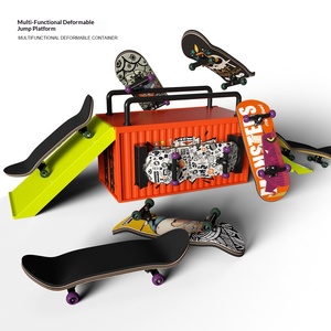 Mini <span class=keywords><strong>Tech</strong></span> <span class=keywords><strong>Deck</strong></span> professionnel en bois d'érable personnalisé 32 mm, planche à roulettes pour doigts, rampes, rails d'obstacles, support de rangement, jouet - Product Image 2