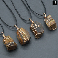 Collier Pendentif Bohème en Cristal Brut, Fluorite Jaune, Quartz, Enroulé de Fil, Bijoux Esthétiques Irréguliers, Vente en Gros