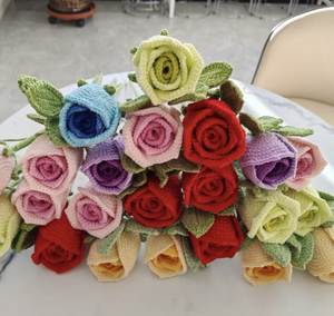 Juego de regalo hecho a mano al por mayor, copa de vino individual tejida a ganchillo, flores rosas para San Valentín, regalo del Día del maestro, nacimiento, graduación - Product Image 4