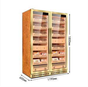 Doble puerta de vidrio Gabinete grande Auto Defog Pantalla digital Control de humedad Humidor de cigarros - Product Image 1