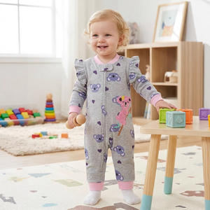 Pelele <span class=keywords><strong>de</strong></span> manga larga con volantes para bebé, mono <span class=keywords><strong>de</strong></span> algodón suave <span class=keywords><strong>de</strong></span> doble cara para recién nacido, pijama <span class=keywords><strong>enterizo</strong></span> para niña pequeña - Product Image 4