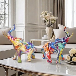 Lớn nóng bán sáng tạo graffiti thủ công mỹ nghệ nhựa Elephant đồ trang trí, cho nhà phòng khách lối vào TV Tủ trang trí - Product Image 2
