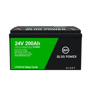 Bloo power 24 В 200Ah литиевая батарея Lifepo4 с BMS для замены SLA для кемпинга автомобиля морской лодки RV вилочный погрузчик яхта