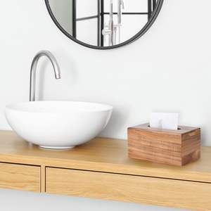 Porte-mouchoirs en bois d'acacia avec fond coulissant, décoration moderne de style ferme, porte-mouchoirs en bois pour table et salle de bain - Product Image 1