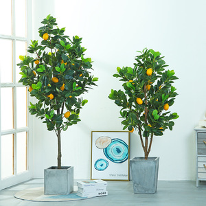 Plante artificielle d'intérieur de style nordique en pot sur pied avec fruits pour la décoration du salon et des magasins - Product Image 1