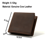 AndoBag dompet pendek RFID untuk pria, dompet pendek kulit kuda gila Retro, dompet koin lipat dua kulit sapi asli 1406
