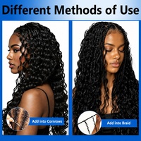 Cheveux humains bouclés naturels birmans pour crochet, nœuds invisibles, mèches pré-bouclées, couleur naturelle, tresses bohèmes