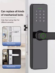Tuya ttlock ứng dụng thông minh mật khẩu điện tử sinh trắc học vân tay khóa cửa Keyless Entry thẻ thông minh <span class=keywords><strong>Wifi</strong></span> Mạng nhôm đám mây - Product Image 4