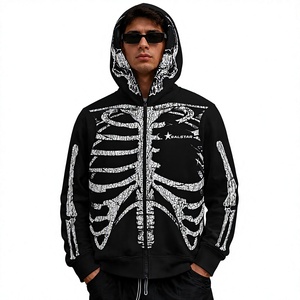 Sudadera con Capucha Sublimada con Estampado de Esqueleto Gótico al por Mayor, Sudadera con Capucha Personalizada con Gráficos para Fiestas de Halloween, Fabricante - Product Image 1