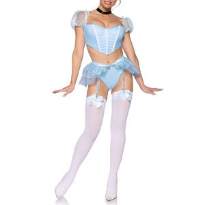 Yetişkin kadın Halloween sia cadılar bayramı giysileri parti oynamak Roleplay <span class=keywords><strong>Cosplay</strong></span> kostüm seksi mavi üniforma Disfraz prenses hizmetçi iç çamaşırı - Product Image 2