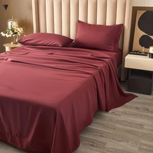 폴리에스터 소프트 브러시 극세사 패브릭 침대 시트 4 개 세트 당 90gsm 침대 시트 침구 세트 - Product Image 3