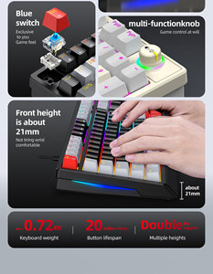 Clavier mécanique T50 personnalisé, disposition 100 %, éclairage RGB pour le gaming e-sport, avec bouton rotatif et touches interchangeables à chaud - Product Image 5