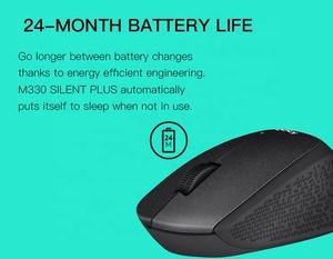 เมาส์ไร้สาย M330 สำหรับสำนักงาน สีขาว พร้อมระบบปิดเสียง 2.4g เมาส์ไร้สาย M330 รุ่นพิเศษ 2.4g - Product Image 2
