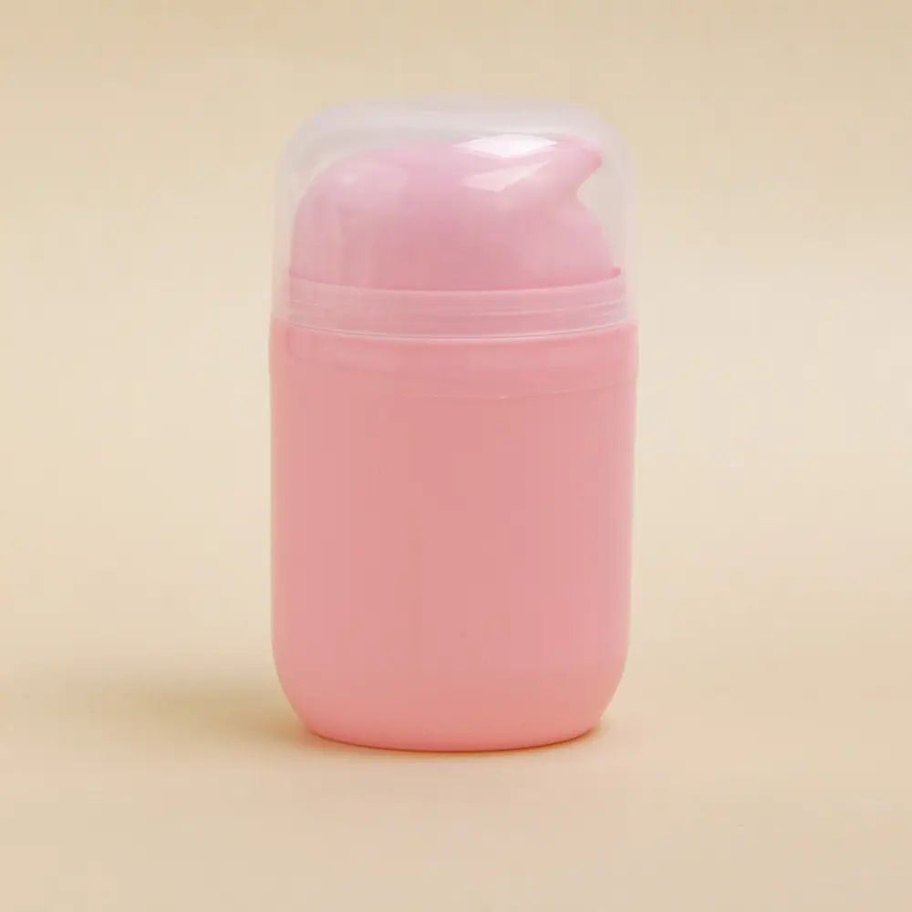 Rundform rosa Pump-Flasche für Sahne Hautpflege Verpackung Kosmetik-Lotionspumpflasche Plastik-Lotionspumpflaschen