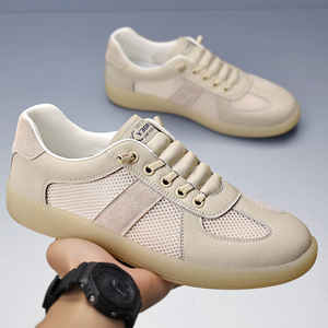 Zapatillas Deportivas Casuales para Hombre, Blancas y Beige, de Malla, con Suela Suave, Transpirables, para Correr, con Cordones Delanteros, Color Sólido 759 - Product Image 2