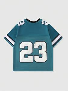 เสื้อยืดแขนสั้นลายดาวเบอร์ 23 ทรงโอเวอร์ไซส์ ผ้าถักน้ำหนัก 200 กรัม สำหรับฤดูร้อน สวมใส่สบาย - Product Image 3