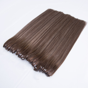 Precios al por mayor doble dibujado ombre color un donante cabello indio crudo 6d extensiones de cabello de plumas 100 cabello humano virgen - Product Image 4