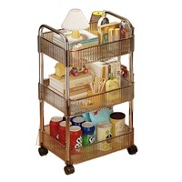Chariot de rangement transparent en acrylique pour snacks, 4 niveaux, mobile, avec système de poulies, idéal pour salon et salle de bain