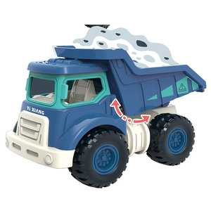 Camion mélangeur à béton en plastique Jacko Toys, camion de chantier à friction rotative, excavatrice, grue, jouet de camion d'ingénierie à friction - Product Image 2